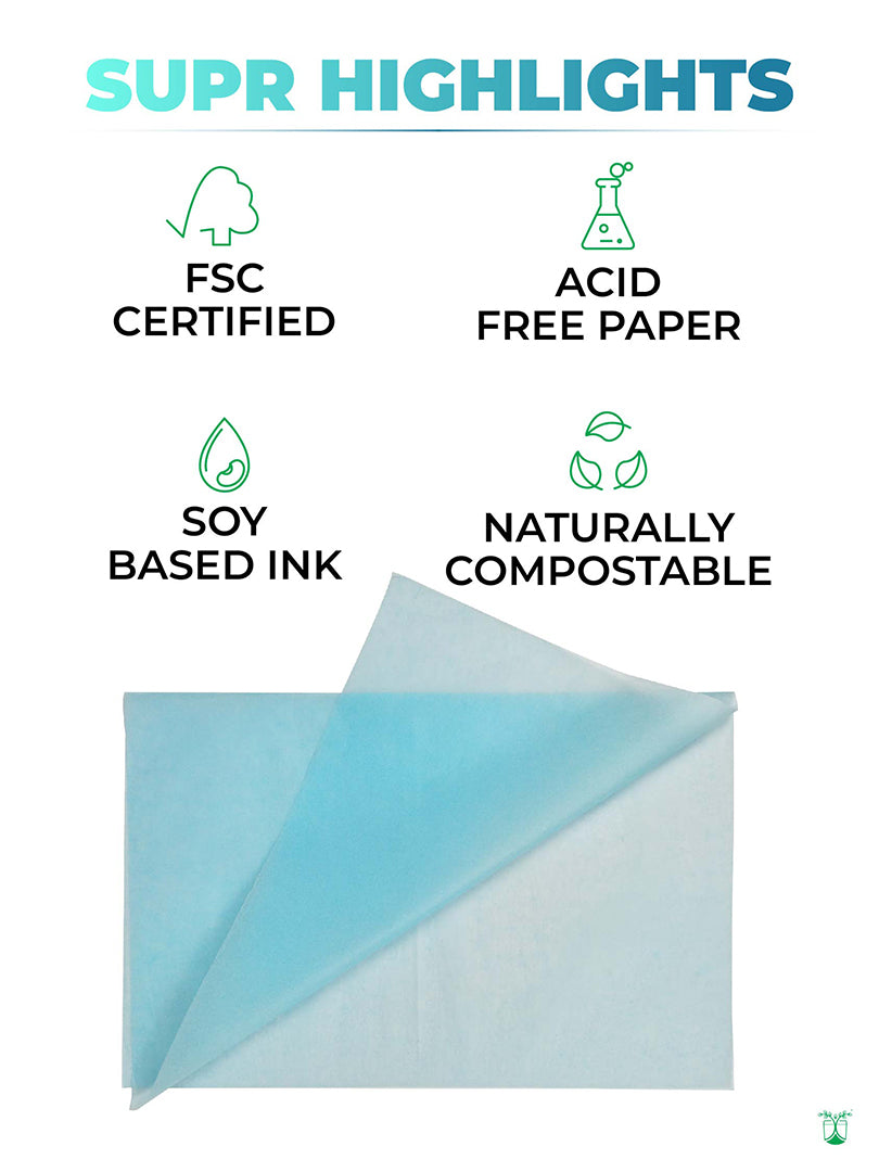 Blue Tissue Paper. Acid Free & FSC Certified. MOQ: 100 Wrapping Paper