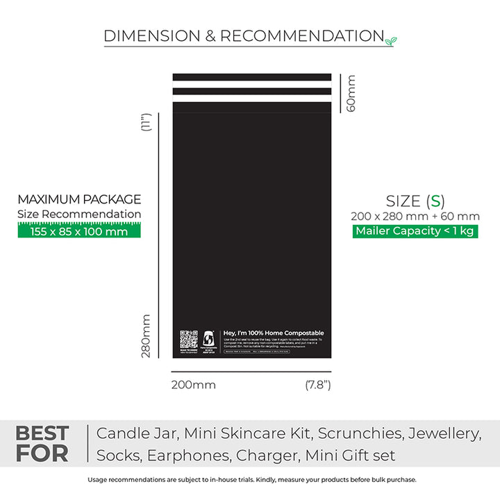 Black Mailers - Home Compostable Shipping Mailers.