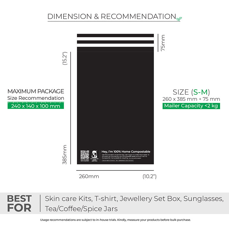Black Mailers - Home Compostable Shipping Mailers.