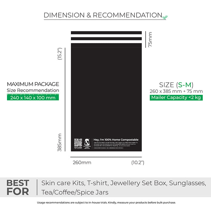 Black Mailers - Home Compostable Shipping Mailers.