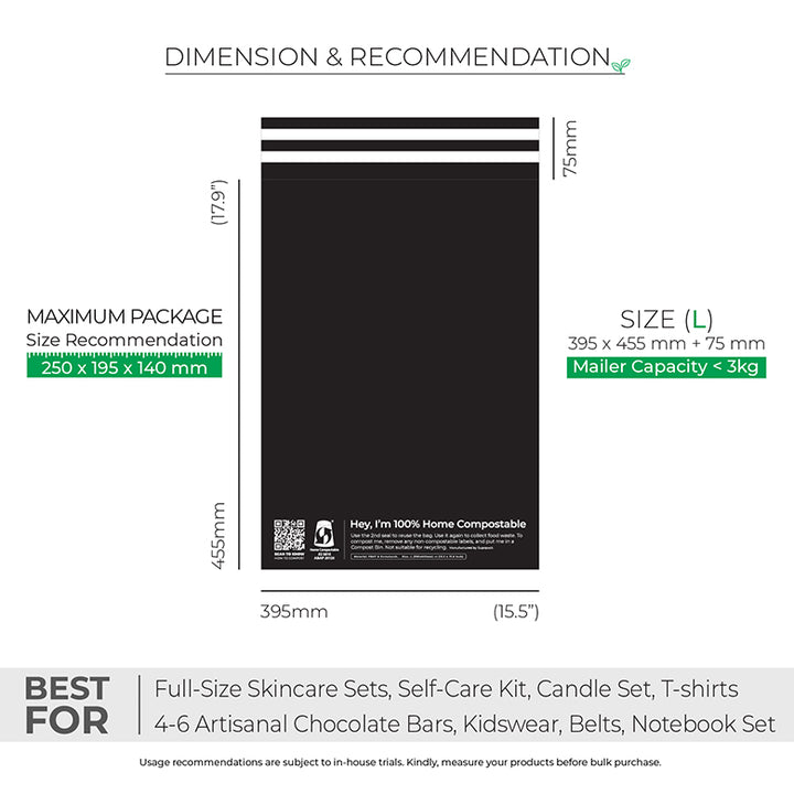 Black Mailers - Home Compostable Shipping Mailers.