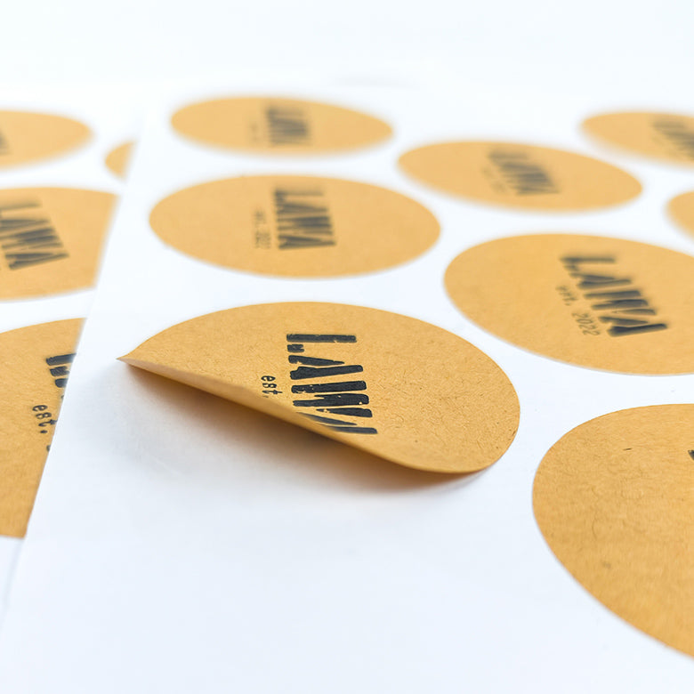 Custom Kraft Paper Stickers - Recyclable, Acid-free & Sustainable