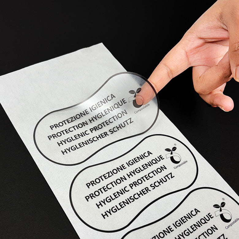 Clear Stickers - Customisable, Compostable & Sustainable.