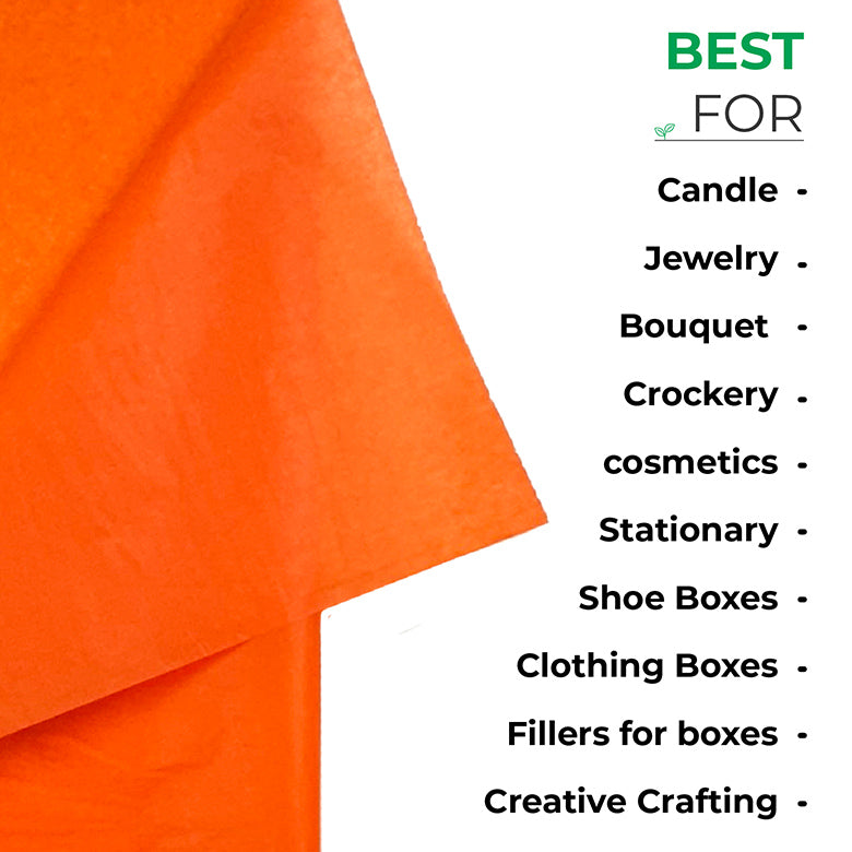 Tangerine Tissue Paper for Acid-free, Recyclable & Sustainable Wrapping