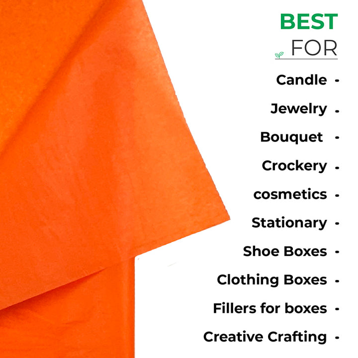 Tangerine Tissue Paper for Acid-free, Recyclable & Sustainable Wrapping