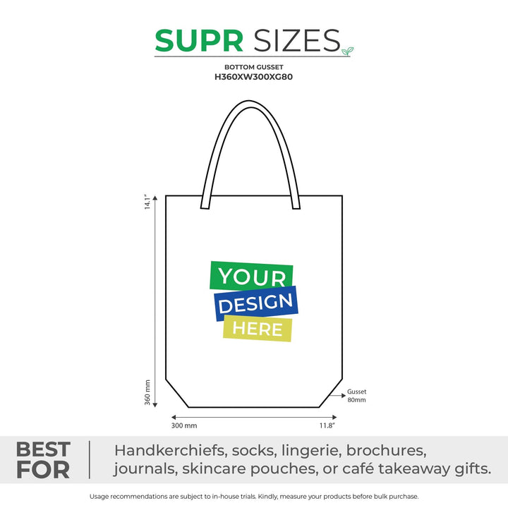 Custom Tote Bags with Gusset. Recyclable & Reusable Cotton Tote Bag