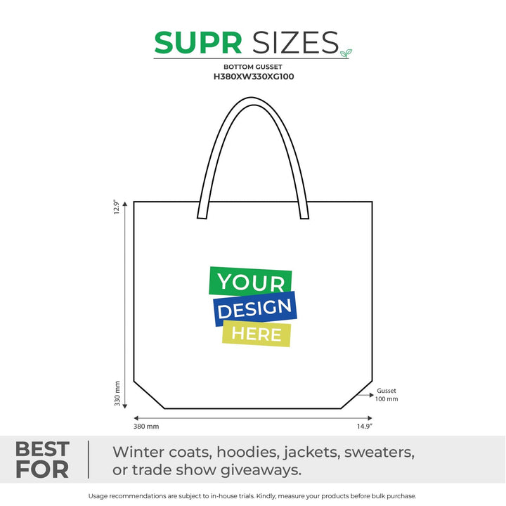 Custom Tote Bags with Gusset. Recyclable & Reusable Cotton Tote Bag