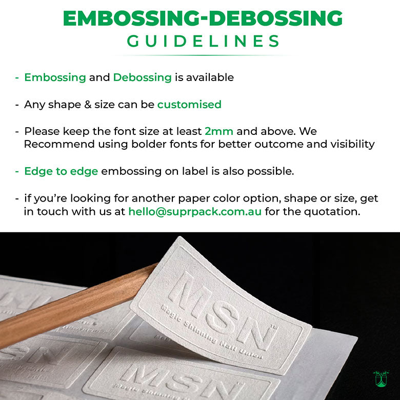 Blind Custom Embossed Stickers. Eco-Friendly & Fast turnaround.
