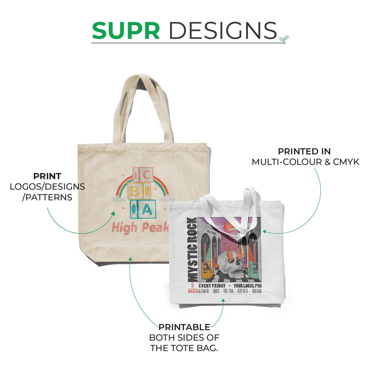Custom Tote Bags with Gusset. Recyclable & Reusable Cotton Tote Bag