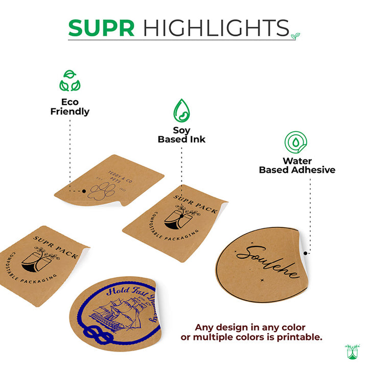 Custom Kraft Paper Stickers - Recyclable, Acid-free & Sustainable