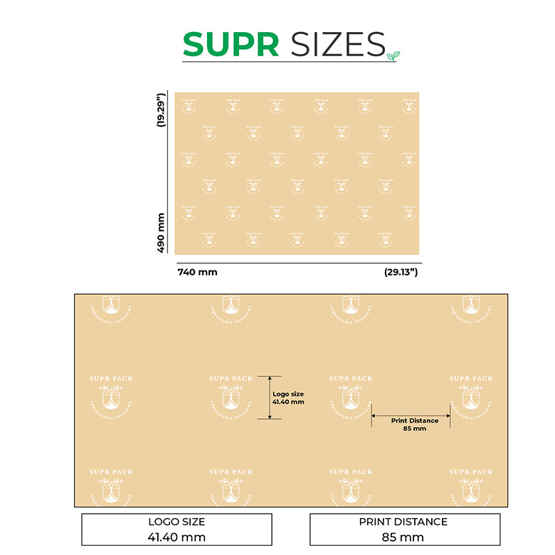 Acid-Free Kraft Custom Tissue Paper with Logo & Pattern Design