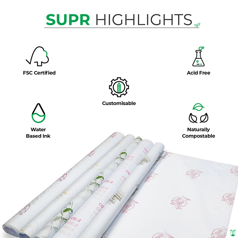 Acid-Free Custom Tissue Paper with Logo & Pattern Design