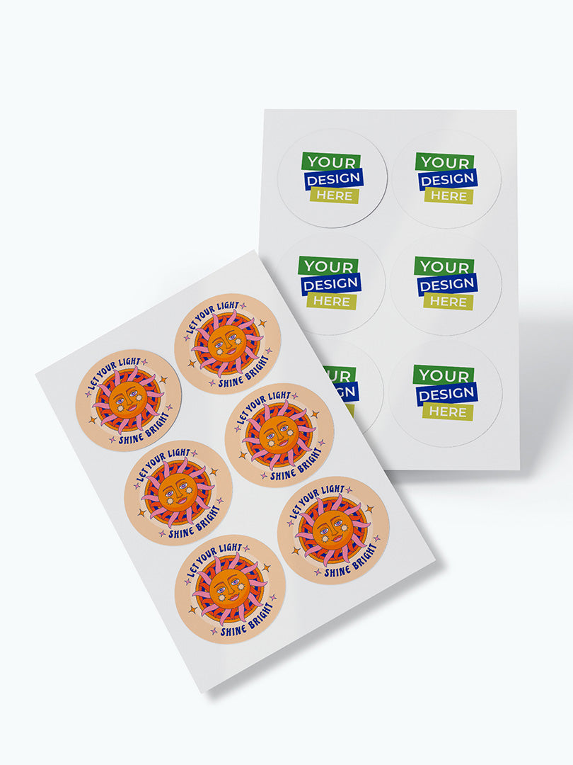 CUSTOM COMPOSTABLE CMYK STICKERS & LABELS MOQ 500 STICKERS Supr
