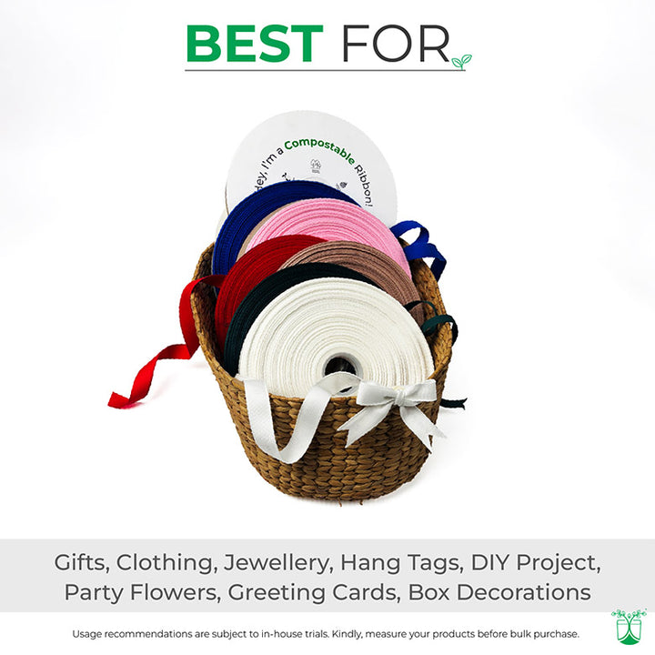 CUSTOM COMPOSTABLE RIBBON IN TWO LOGO COLORS