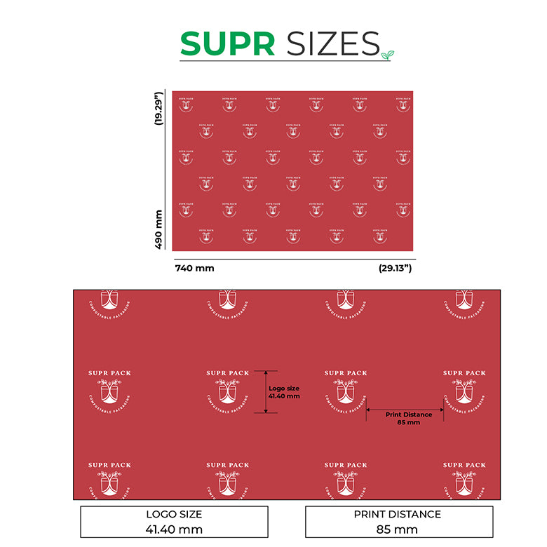 COLOURED CUSTOM TISSUE PAPER WITH LOGO & PATTERN DESIGN