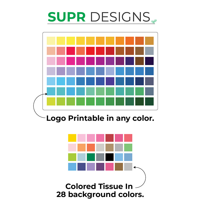 COLOURED CUSTOM TISSUE PAPER WITH LOGO & PATTERN DESIGN
