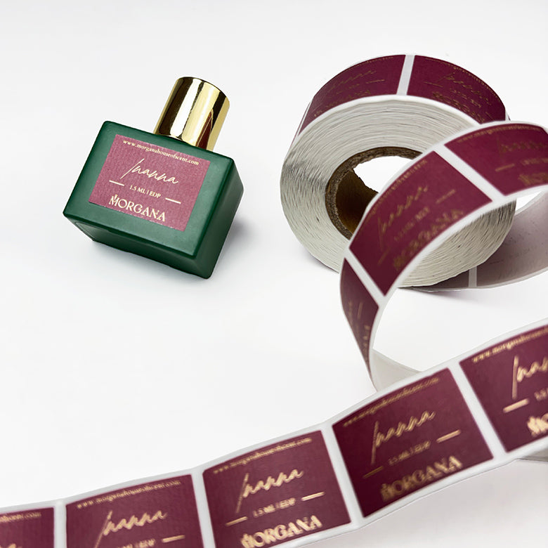 Custom Product Label Rolls, Luxe Textured Paper - Print, Emboss & Foil