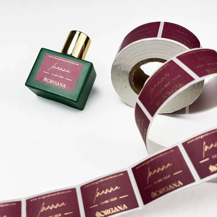 Custom Product Label Rolls, Luxe Textured Paper - Print, Emboss & Foil