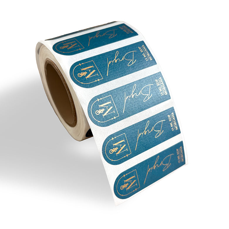 Custom Product Label Rolls, Luxe Textured Paper - Print, Emboss & Foil