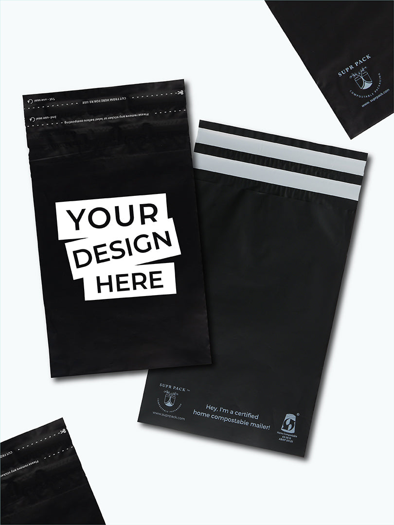Black Mailers, Custom Mailers, Compostable Mailers