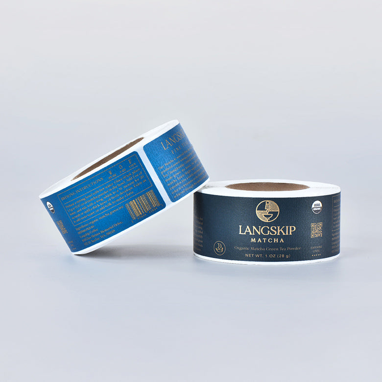 Custom Product Label Rolls, Luxe Textured Paper - Print, Emboss & Foil