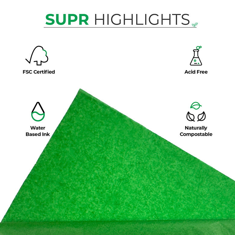 Grass Green tissue Paper for Recyclable & Sustainable Wrapping