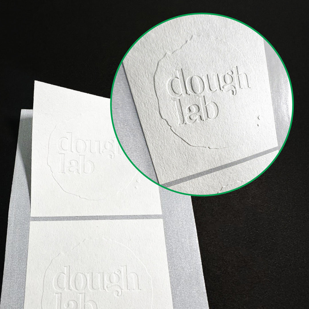 Blind Custom Embossed Stickers. Eco-Friendly & Fast turnaround.