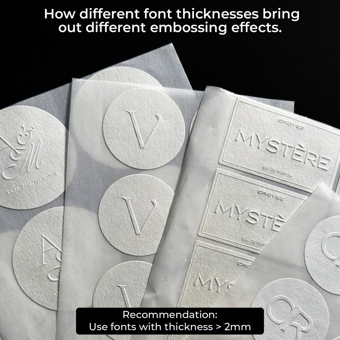 Blind Custom Embossed Stickers. Eco-Friendly & Fast turnaround.