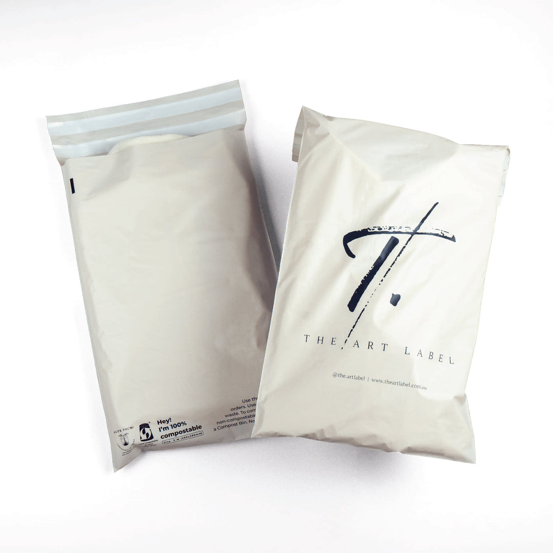 Custom Home Compostable Mailers - Warm grey