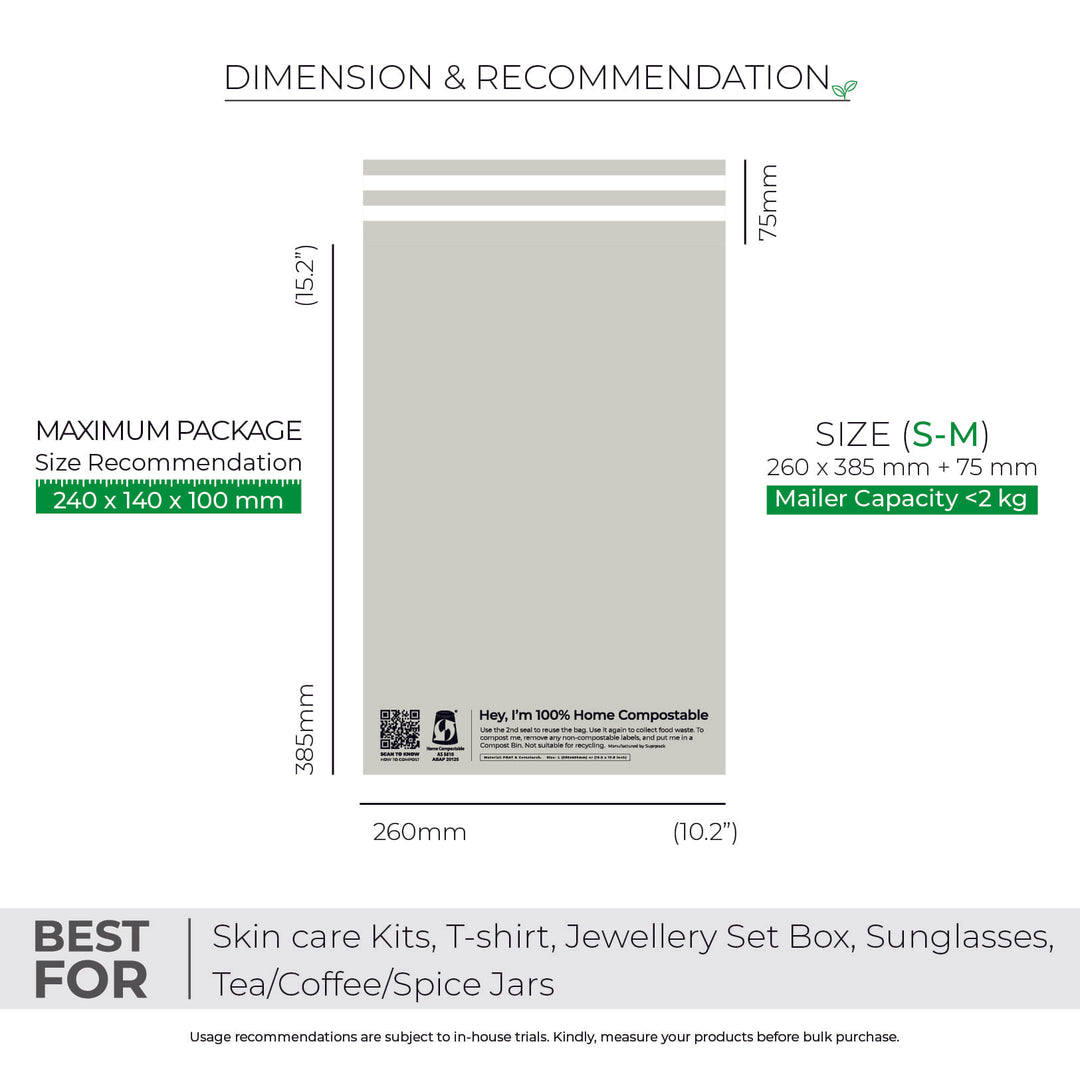 Custom Home Compostable Mailers - Warm grey