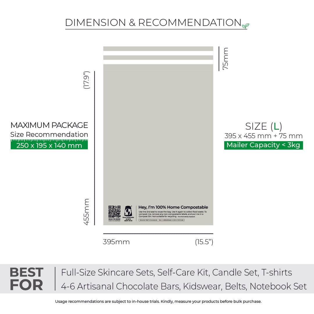 Custom Home Compostable Mailers - Warm grey