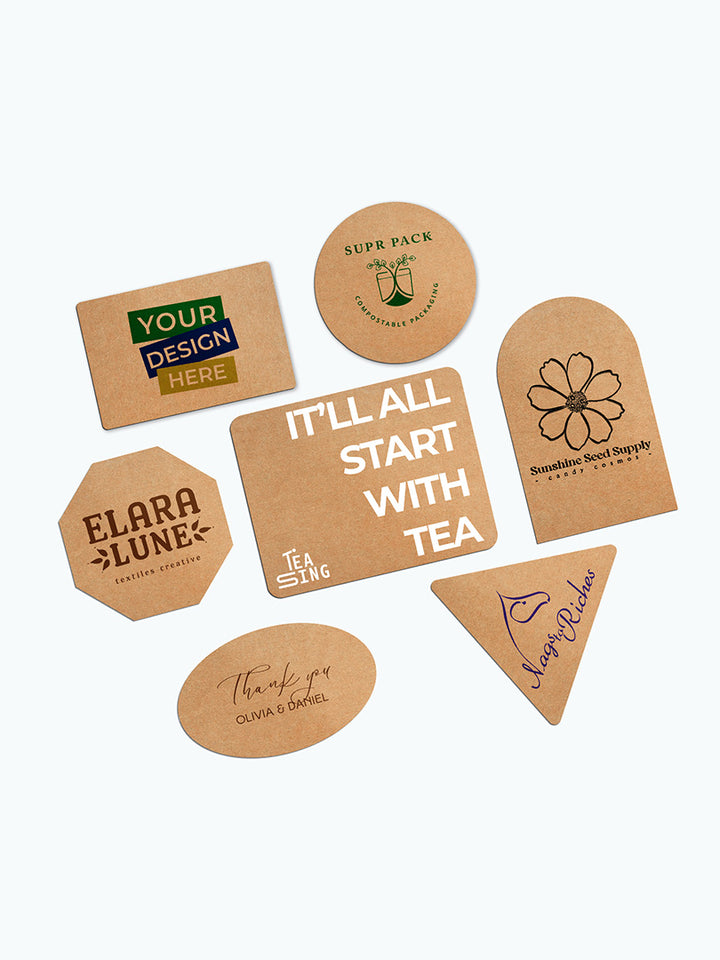 Custom Kraft Paper Stickers - From pack of 250 labels