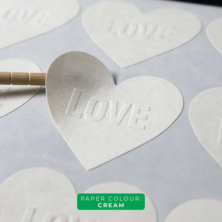Blind Custom Embossed Stickers. Eco-Friendly & Fast turnaround.