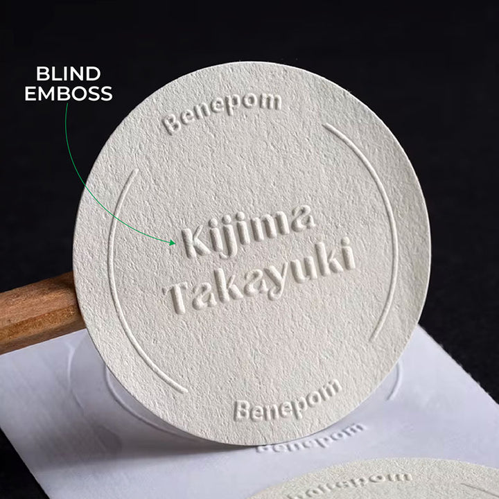 Blind Custom Embossed Stickers. Eco-Friendly & Fast turnaround.