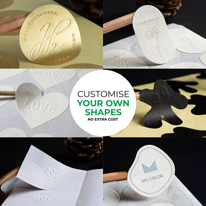 Blind Custom Embossed Stickers. Eco-Friendly & Fast turnaround.