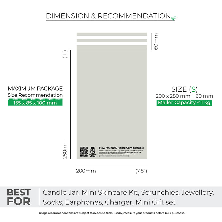 Warm Grey Mailers - Home Compostable Shipping Mailers.