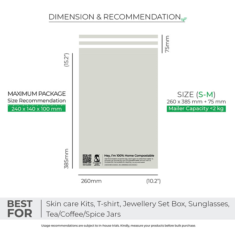 Warm Grey Mailers - Home Compostable Shipping Mailers.