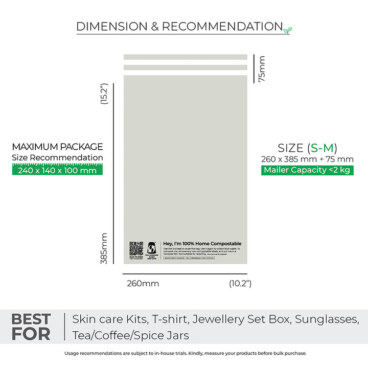 Warm Grey Mailers - Home Compostable Shipping Mailers.