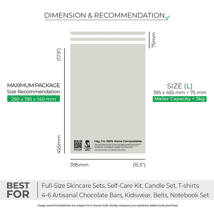 Warm Grey Mailers - Home Compostable Shipping Mailers.