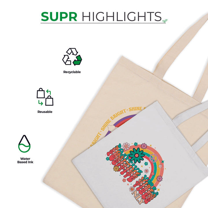 Custom Tote Bags. Washable & Reusable Tote Bag.