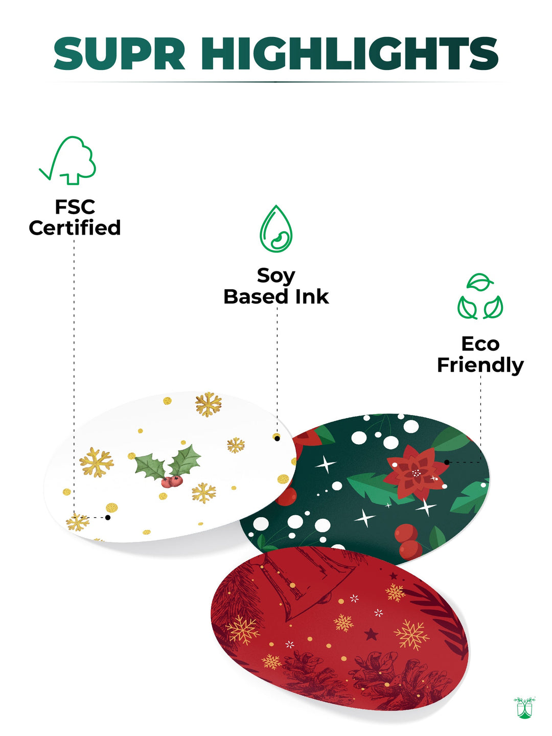 Christmas Stickers for Eco-friendly & Festive Packaging- MOQ-100 Stickers