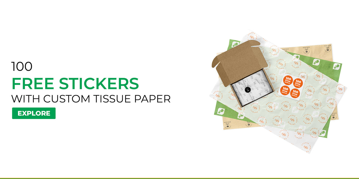 Tissue Papper Sticker Custom compostable mailers/satchels, tissue paper & labels in low qty ...