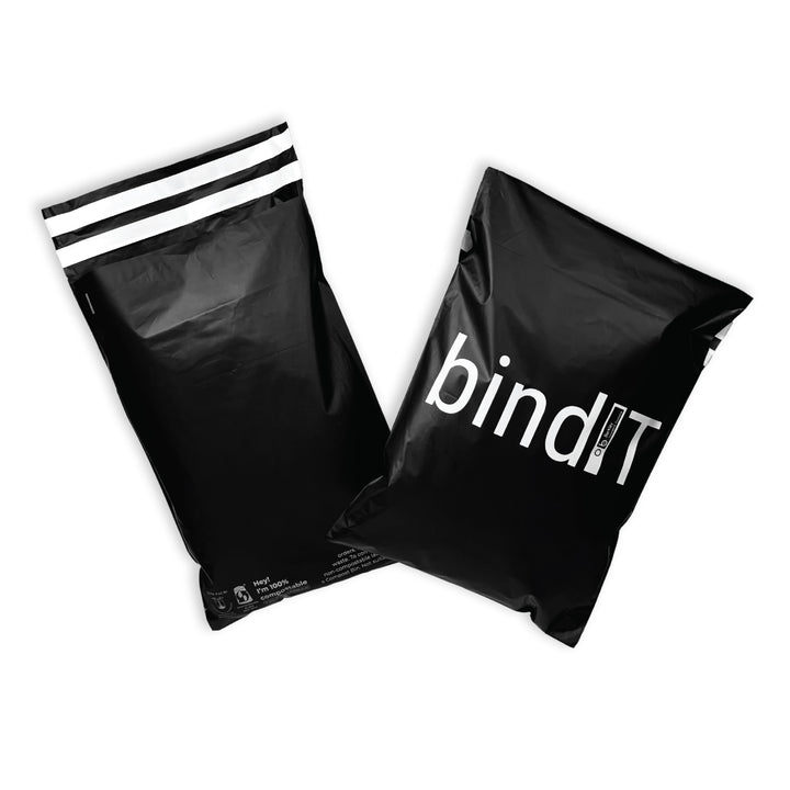 Black Custom Compostable Mailers with low minimums