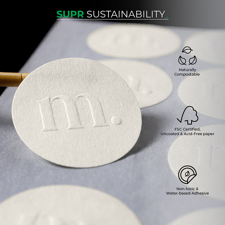 Blind Custom Embossed Stickers  - Luxe Textured Paper & 3D Effect