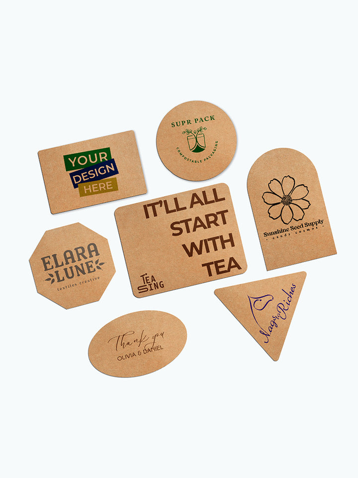 Custom Kraft Paper Stickers - From pack of 250 labels