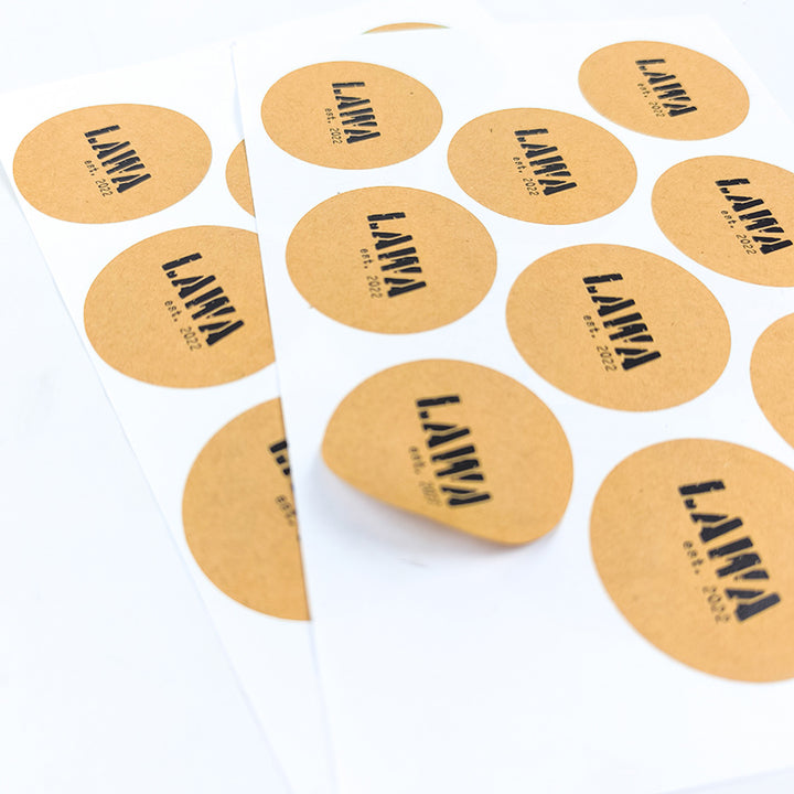 Custom Kraft Paper Stickers - From pack of 250 labels