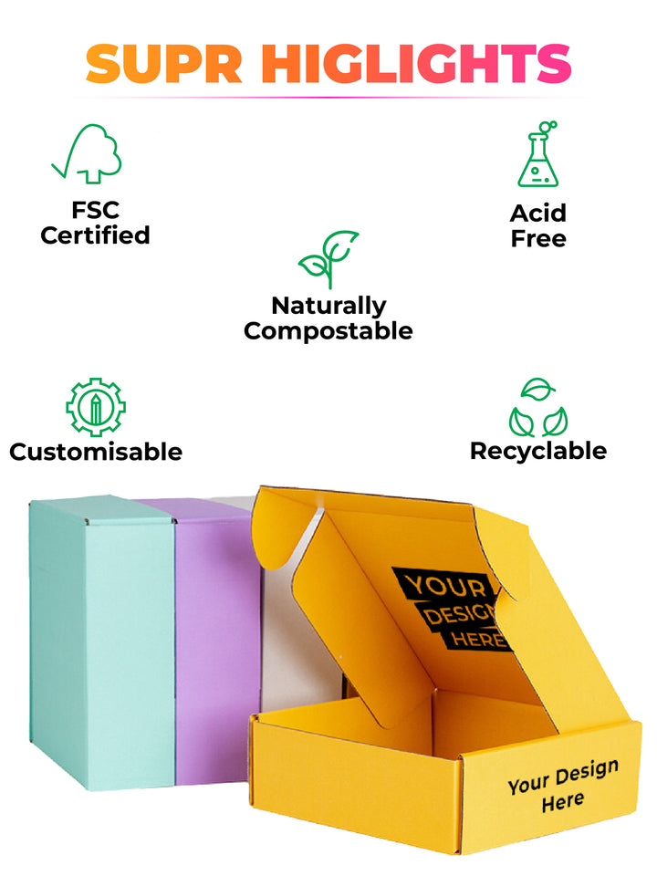 Custom Boxes- Two Side Printing for Sustainable Packaging, MOQ- 100!