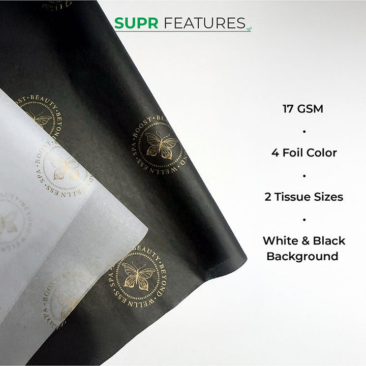 Custom Tissue Paper with Metallic Printing | Luxury Gift &amp; Brand Packaging