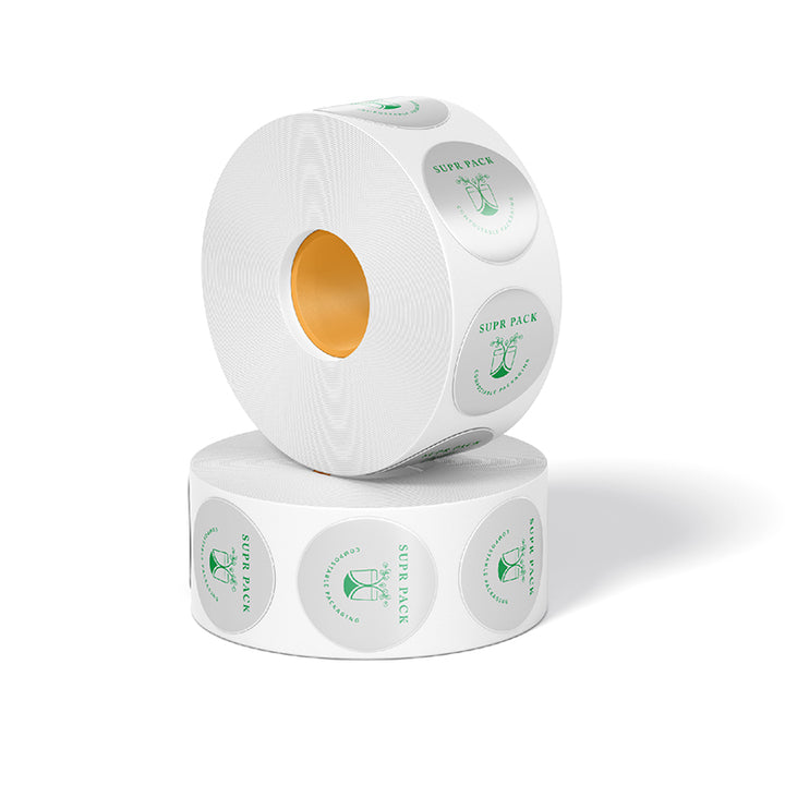 Clear Stickers - Customizable, Compostable & Sustainable. MOQ: 1 Roll