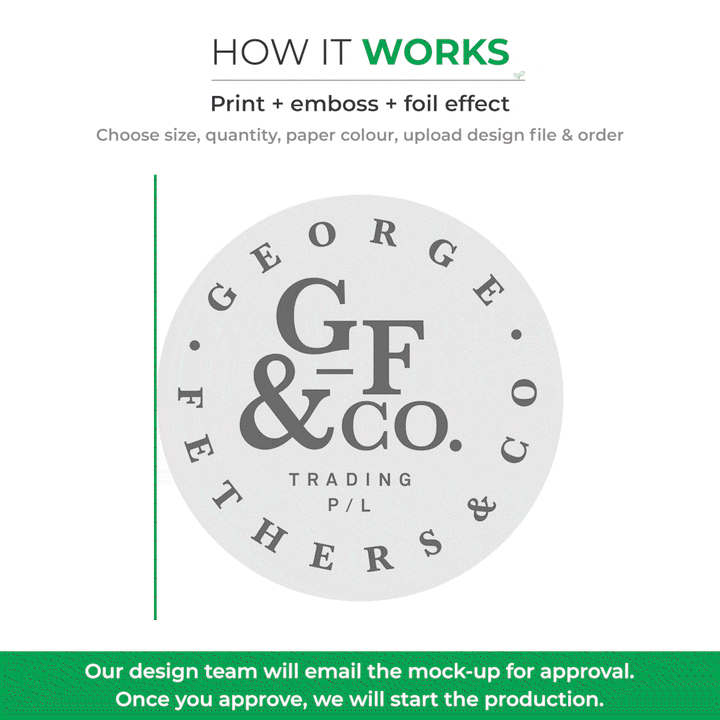 Custom embossed stickers & labels with print & foil